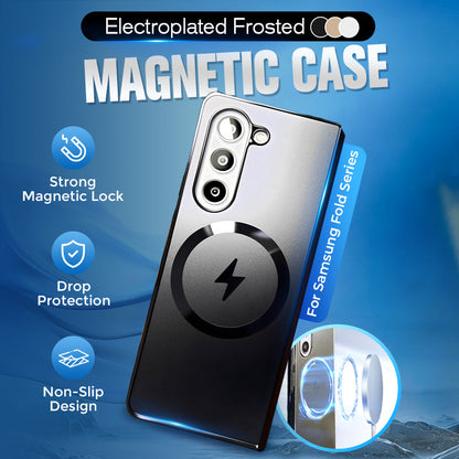 Elektropläterad frostad magnetisk skalfodral för Samsung Fold-serien