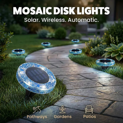 💎🌟 Solara™ solcells-mosaikljus – vattentäta LED-stiglyktor, tänds automatiskt, ingen sladd
