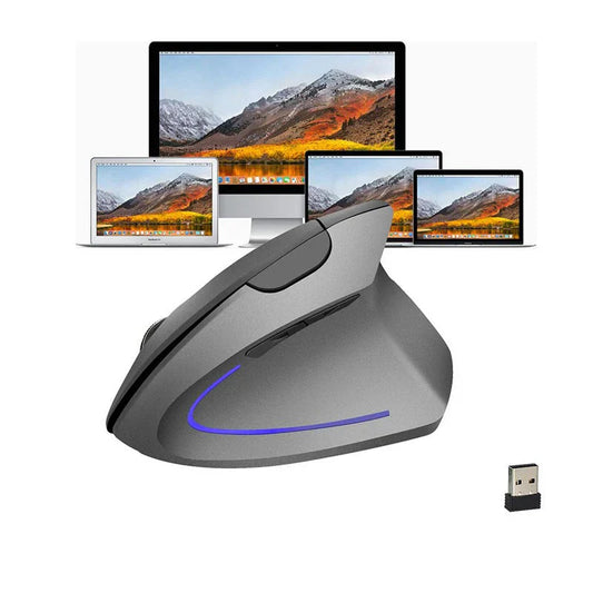 Trådlös USB-uppladdningsbar ergonomisk vertikal optisk mus