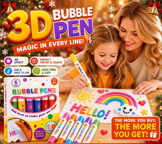 🎄 50% RABATT! 🔮 Magic Pen – rita 3D med ett drag! DIY Bubble Popcorn Drawing Pens – julklapp för kreativa barn 🎁