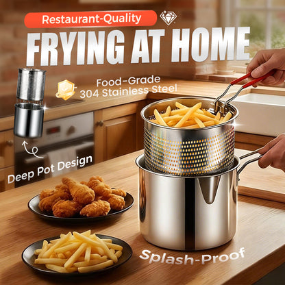 Stek mat krispig direkt! Stänkfri oljesnål rostfri fritös