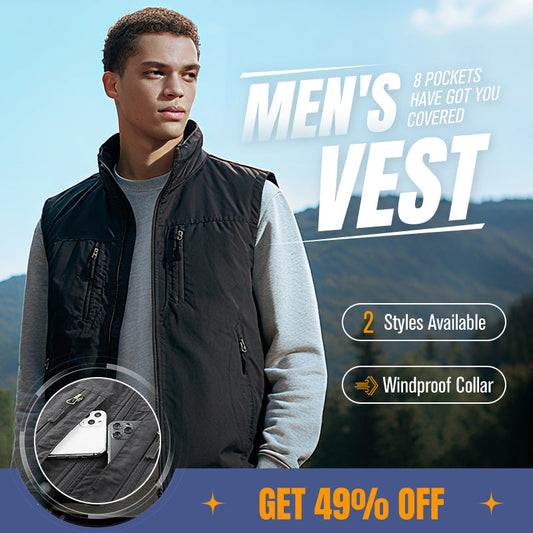 ⏰ Begränsad tid 49% RABATT🔥🧥 Herrars Oversize Kofta Väst Med Fickor