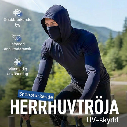 Lätt, snabbtorkande huvtröja för män med UV-skyd