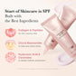 🌸 Kollagen solskydd 🌸 | SPF 50 bredspektrum solskydd för ansiktet | Lätt, inte klibbig, återfuktande formula | Ingen vit film eller rester | Peptider och cica för lugnande och naturlig glöd
