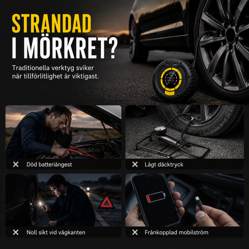🔋 50 % RABATT NU! 💨 2-i-1: Starthjälp + däckpump – kraftfull, kompakt & pålitlig bärbar kompressor – perfekt för nödsituationer på vägen 🛠️