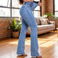 Högmidjade Jeans med Vida Ben – Vintage Wash Blue 👖 Smickrande passform och komfort