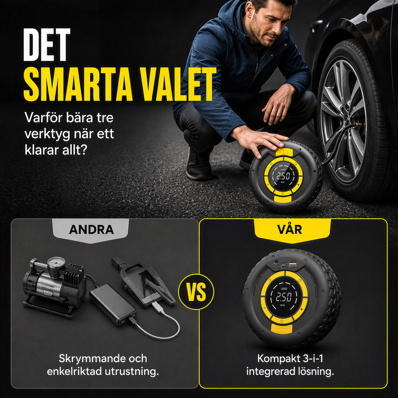 🔋 50 % RABATT NU! 💨 2-i-1: Starthjälp + däckpump – kraftfull, kompakt & pålitlig bärbar kompressor – perfekt för nödsituationer på vägen 🛠️