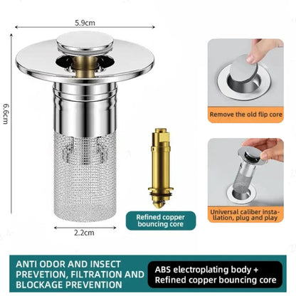 Isolera lukt och förhindra kackerlackor - Golvavloppsfilter i rostfritt stål