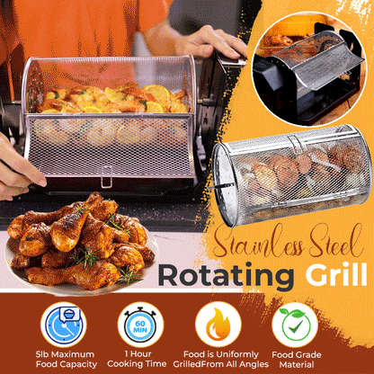 🔥HET REA 🔥 Roterande grill i rostfritt stål