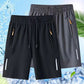 🔥HET REA 50% RABATT🥰 Herrars elastiska sommarshorts 💎 Andningsbara, dragkedjefickor och stretchig passform 🩷❄️