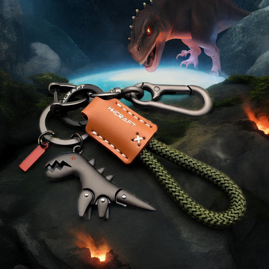 Dinosauriecharm i aluminiumlegering & handvävt armband - 🔥Andra varan -50%!