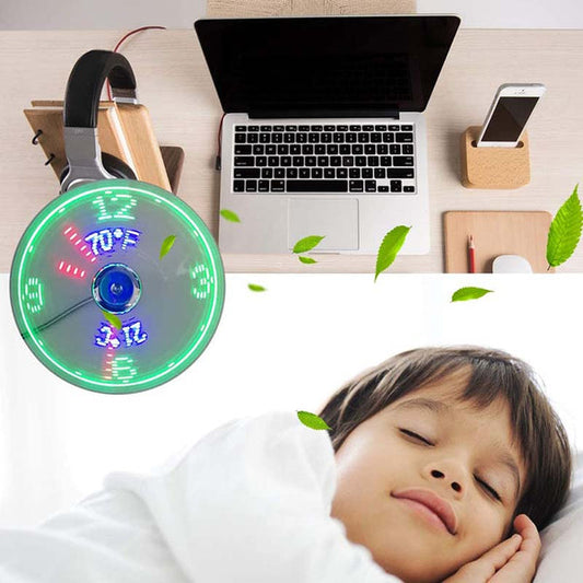 USB-fläkt med LED-klockbelysning