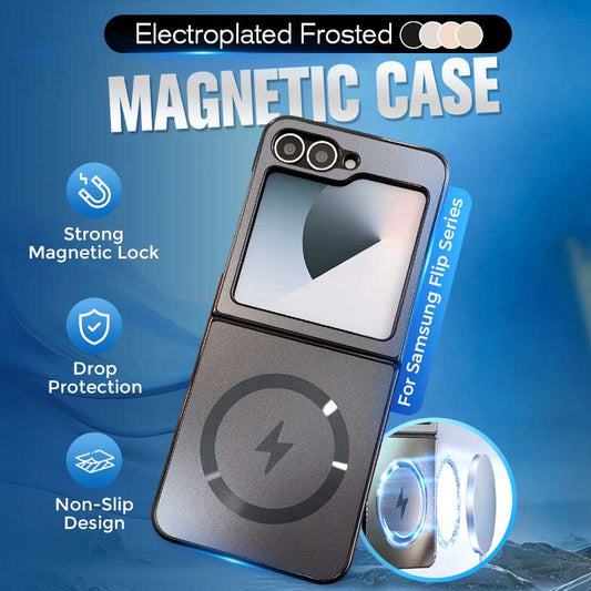 🔥Elektropläterad frostad magnetisk skalfodral för Samsung Flip-serien