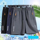 🔥HET REA 50% RABATT🥰 Herrars elastiska sommarshorts 💎 Andningsbara, dragkedjefickor och stretchig passform 🩷❄️