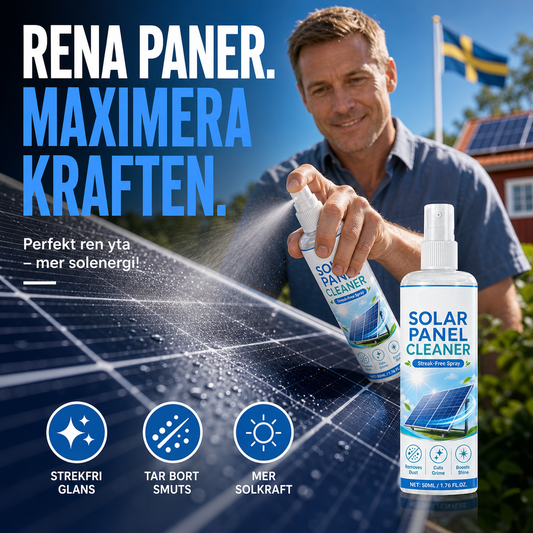 🛒 50% RABATT NU! ☀️ Avancerad rengöringsspray för solpaneler – Effektiv borttagning av smuts & bättre energiutbyte – Lättanvänd utomhusprodukt 💧
