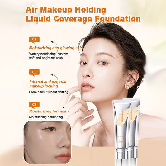 💄 2025 HET FÖRSÄLJNING - KÖP 2 FÅ 1! ✨ Långvarig Flytande Foundation med Full Täckning - Smidig Formula med SPF 20 för Flawless Finish 🌟🧴