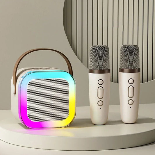 🔥🎁Nyhet 50 % RABATT🎼 Mini karaoke-enhet för barn med trådlösa mikrofoner 🎶