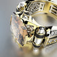 Heavy Duty Vintage Zirconia Wide Band Ring🎁 Gratis vacker presentförpackning✨