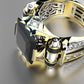 Heavy Duty Vintage Zirconia Wide Band Ring🎁 Gratis vacker presentförpackning✨