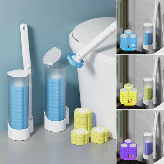 Engångstoalettrengöringssystem - Antibakteriell Gel med Avtagbar Borste för Djuprengöring och Hygien ✨🧼
