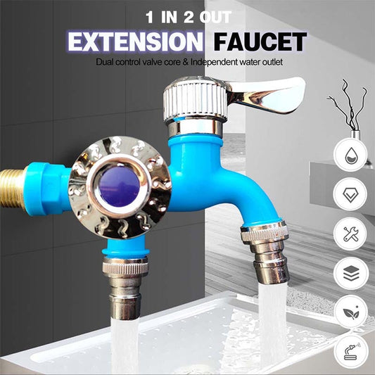 🚰 UTOMHUS FROSTSKYDD MED DUBBELKONTROLL ✨ Frostfri design med separata varma/kalla kranar för trädgård & uteplats. Köp 2 få 3 gratis! 🌨️🔧