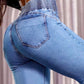 Högmidjade Jeans med Vida Ben – Vintage Wash Blue 👖 Smickrande passform och komfort