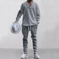 💥Anlände idag - 49%💥 2-Delat Herrset Bestående av Baggy Sweatshirt med V-Ringning och Joggingbyxor