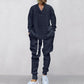 💥Anlände idag - 49%💥 2-Delat Herrset Bestående av Baggy Sweatshirt med V-Ringning och Joggingbyxor