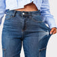Stretchjeans med vida ben och hög midja för kvinnor
