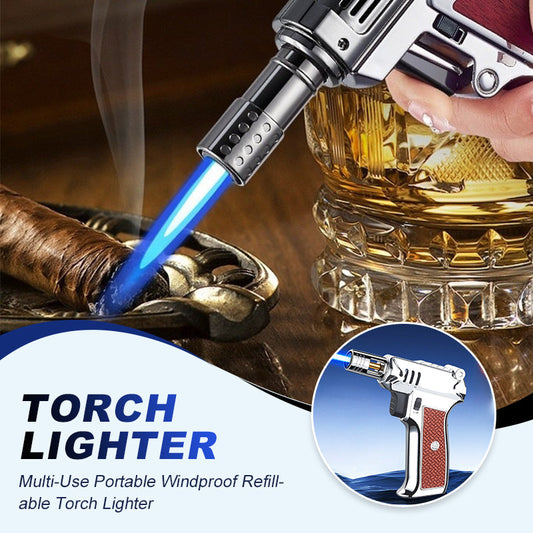 Multifunktionell bärbar vindtät refill ficklampa tändare