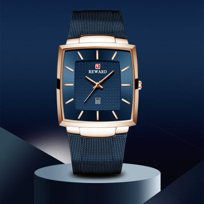 🔥Ultra-tunn kvartsklocka med fyrkantigt nätbälte för mä