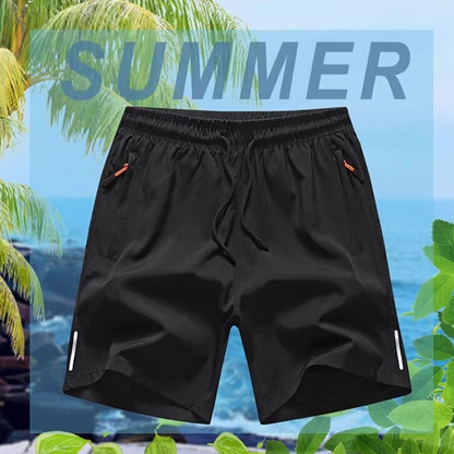 🔥HET REA 50% RABATT🥰 Herrars elastiska sommarshorts 💎 Andningsbara, dragkedjefickor och stretchig passform 🩷❄️