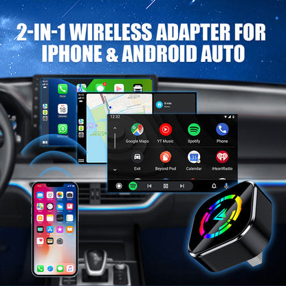 🔥2026 Hot Sale 50% rabatt🔥2-i-1 trådlös adapter för iPhone och Android Auto🎵