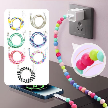 🌈2-In-1 USB till typ-C ＆ Belysning Pärlbeströdd laddningsslad