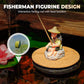 🎣 Flytande Mini-Fiskare Akvariumdekoration