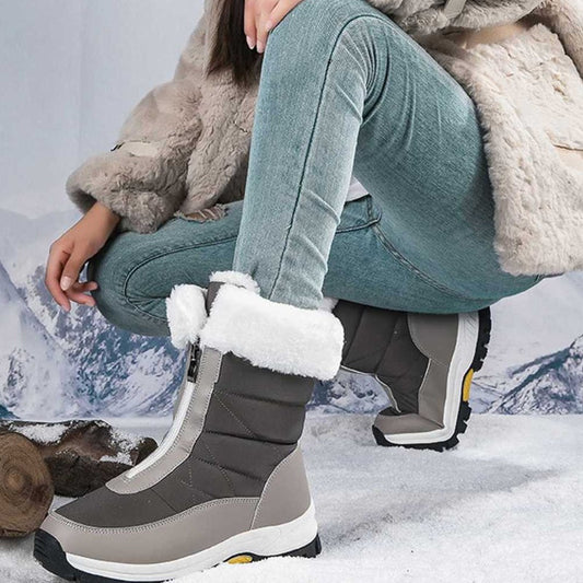 👢 50% RABATT NU! ✨ Dam Halkfria Varma Snöstövlar - Vattentät Termisk Isolation med Dragkedja för Extremt Kallt Väder ❄️🔒
