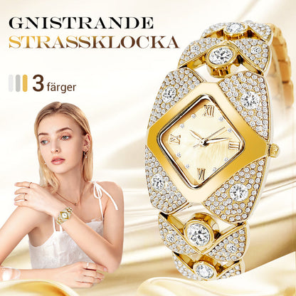 ⏳ Tidsbegränsat Erbjudande💎 Retro Kvartsur för Damer, Glittrande med Swarovski Kristaller✨