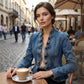 🧥 50% RABATT NU! 🌸 Dam Denimjacka med Volang & Öppen Framsida – Lättviktig & Feminin – Mångsidig & Chic 👗