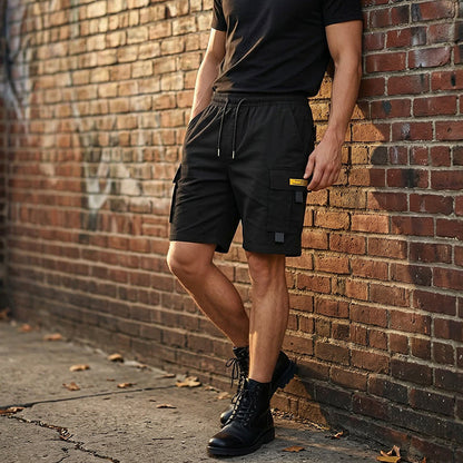 🔥🎁Nyhet 50 % RABATT🔥Männs casual cargoshorts med dragsko i midjan