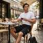 🔥🎁Nyhet 50 % RABATT🔥Männs casual cargoshorts med dragsko i midjan