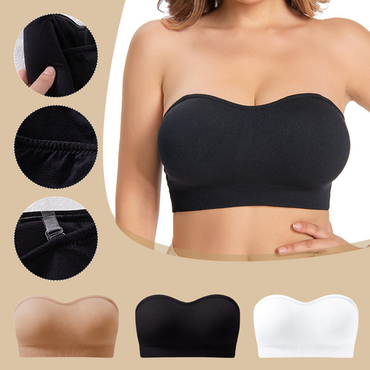 🔥50 % rabatt så länge lagret räcker!🎉Trådlös bandeau-bh för damer med avtagbara axelband