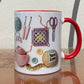 Keramisk Kaffemugg med Virk- och Sticktema