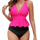 Tankini-set för damer med peplum och underdel