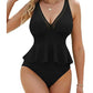 Tankini-set för damer med peplum och underdel