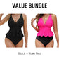 Tankini-set för damer med peplum och underdel