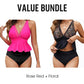 Tankini-set för damer med peplum och underdel