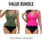 Tankini-set för damer med peplum och underdel