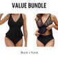 Tankini-set för damer med peplum och underdel