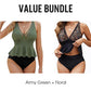 Tankini-set för damer med peplum och underdel