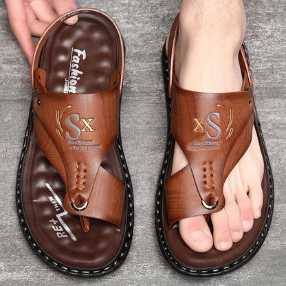 👞  50% rabatt!   🌿  Andningsaktiva utomhussandaler i mjukt läder i överstora för herrar – bekväm passform, glidfäst såla och perfekt för långa promenader 🚶‍♂️